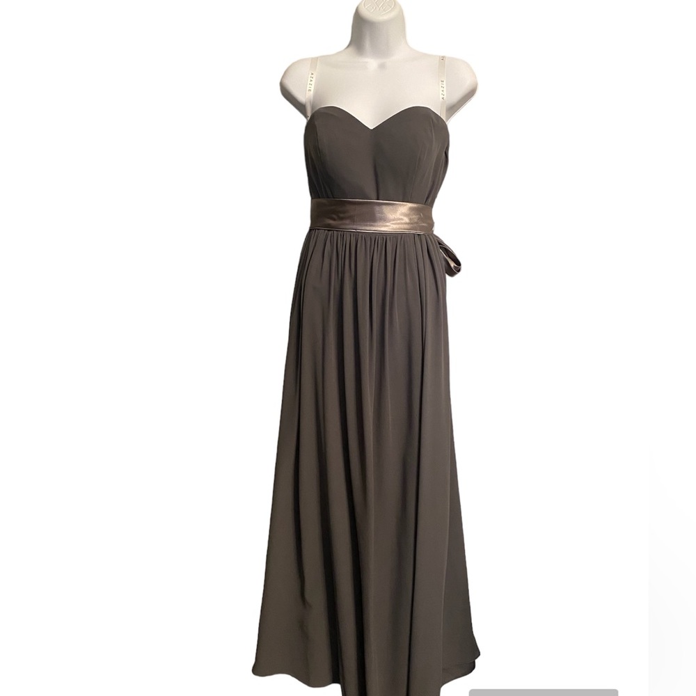 Azazie strapless gown grey/silver size 4